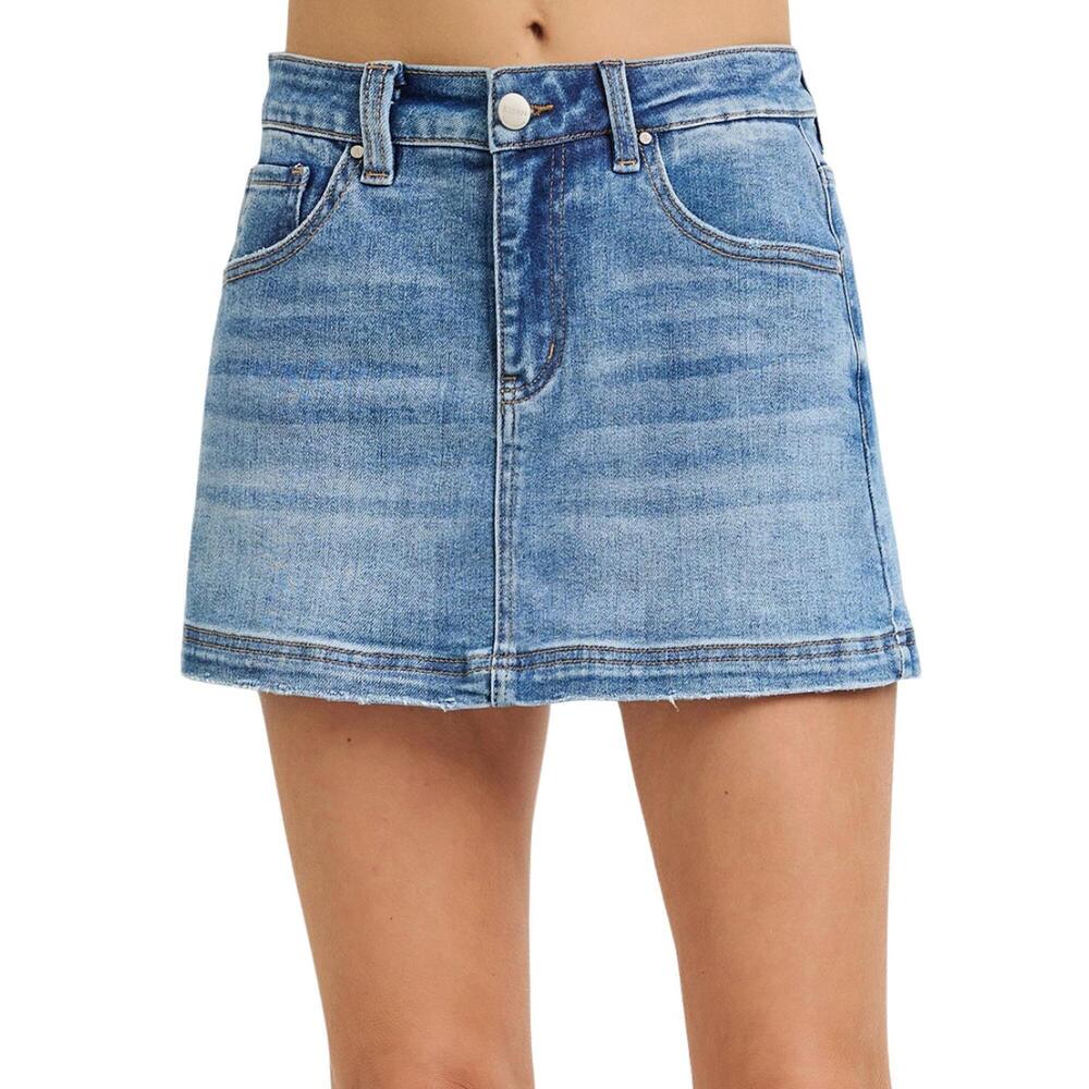 NEW RISEN steal my sunshine high rise denim skort in medium